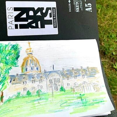 Drawing workshop/creative notebook during a walk from the Invalides to the Petit Palais 3