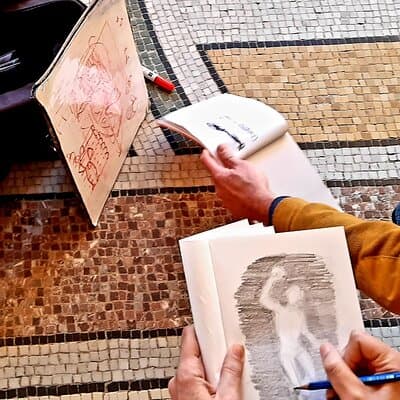 Drawing workshop/creative notebook during a walk from the Invalides to the Petit Palais 2
