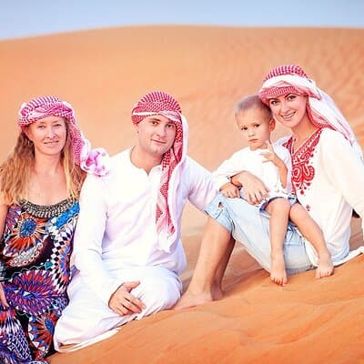 Private Red Dune Safari with BBQ, Camel Ride & Traditional Shows