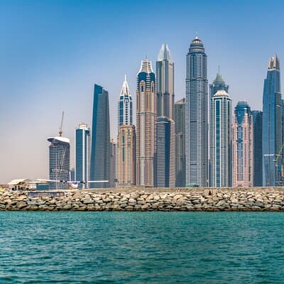 Modern Dubai Skyline Tour incl. 60-min Marina Boat Cruise