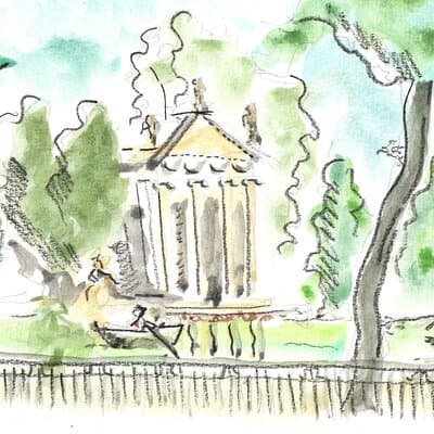 Watercolor Private Tour at Villa Borghese Rome with Guido