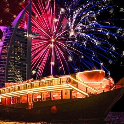 New Year Cruise with Burj Al-Arab Fireworks View