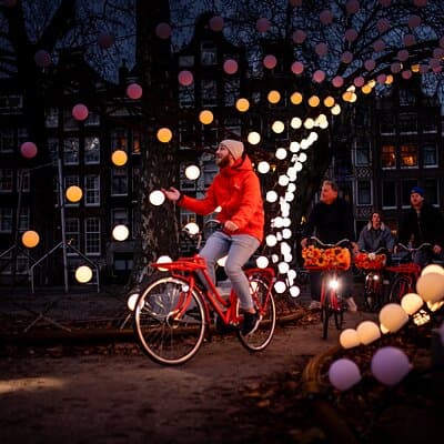 Amsterdam Light Festival City Bike Tour with Guide