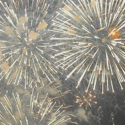 Passing the Year in a Boat with Champagne and Fireworks