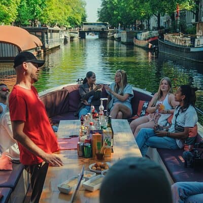 Amsterdam canal cruise in open boat – Guided tour