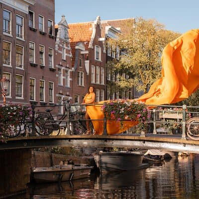 Flying Dress Photoshoot Experience in Amsterdam and Sea Coast