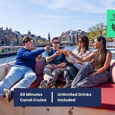 Guided Amsterdam Canal Cruise – Snacks & Drinks on board(1 Hour)