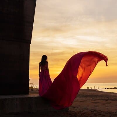 Barcelona Flying Dress photoshoot