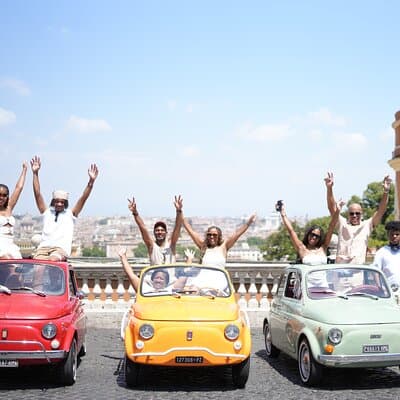 Rome Pro Photoshoot service include free transport FIAT 500 3