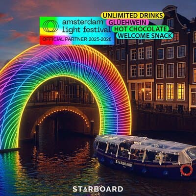 Amsterdam: Light Festival Cruise with Unlimited Drinks Option 2