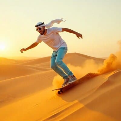 VIP Morning Desert Safari Dune Bashing Sandboarding & Camel Ride