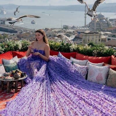 Rooftop Flying Dress Photoshoot in Istanbul 3