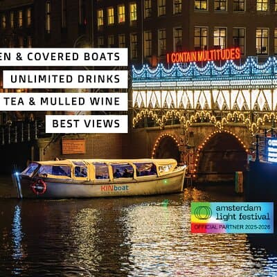 Amsterdam Light Festival Canal Cruise + Unlimited Drinks Option