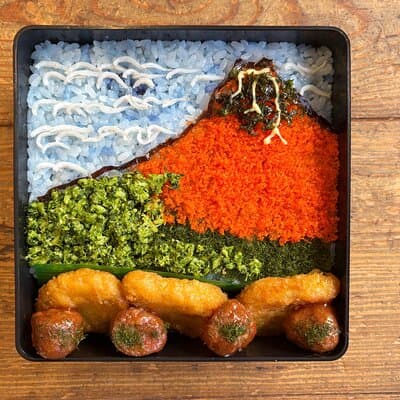 Create Hokusai Red Fuji inspired Art Character Bento Experience 3