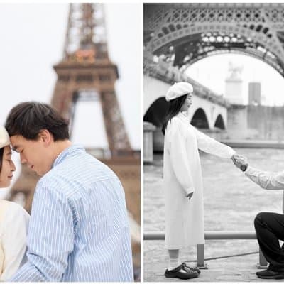 Eiffel Tower Surprise Proposal Engagement