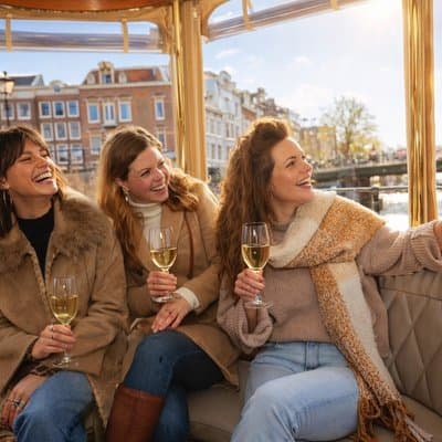 Amsterdam: Saloon Boat Cruise + Unlimited Drinks & Bite option 2