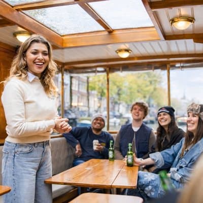 Amsterdam: Saloon Boat Cruise + Unlimited Drinks & Bite option 4